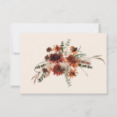 Boho Rust & Cream Herfst Bloemen RSVP Kaartje (Achterkant)