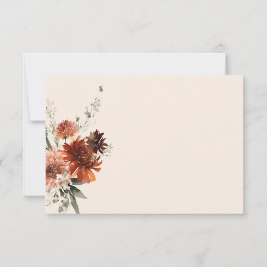 Boho Rust & Cream Herfst Bloemen Save The Date (Achterkant)
