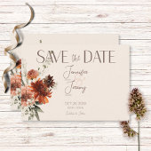Boho Rust & Cream Herfst Bloemen Save The Date