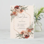 Boho Rust & Cream Herfst Bloemen Vrijgezellenfeest Kaart (Staand voorkant)