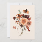 Boho Rust & Cream Herfst Bloemen Vrijgezellenfeest Kaart (Achterkant)