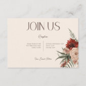 Boho Rust & Cream Herfst Bloemenontvangst Informatiekaartje (Voorkant)