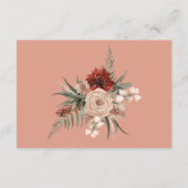 Boho Rust & Cream Herfst Bloemenperzik Roest Recep Informatiekaartje (Achterkant)