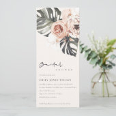 BOHO RUST FLORAL MONSTERA VERLAAT VRIJGEZELLENFEES KAART (Staand voorkant)