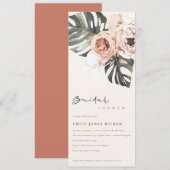 BOHO RUST FLORAL MONSTERA VERLAAT VRIJGEZELLENFEES KAART (Voorkant / Achterkant)