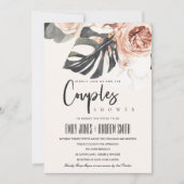 BOHO RUST FLORAL MONSTRERA COUPLES SHOWER INVITE BEDANKKAART (Voorkant)