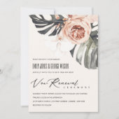 BOHO RUST FLORAL MONSTRERA LEAF VOW RENEWAL INVITE BEDANKKAART (Voorkant)