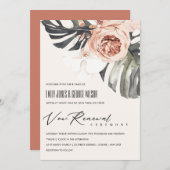 BOHO RUST FLORAL MONSTRERA LEAF VOW RENEWAL INVITE BEDANKKAART (Voorkant / Achterkant)