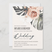 BOHO RUST FLORAL MONSTRERA LEAF WEDDING INVITE BEDANKKAART (Voorkant)