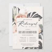 BOHO RUST FLORAL MONSTRERA REHERSAL DINNER INVITE BEDANKKAART (Voorkant)