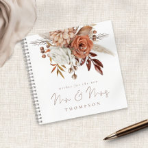 Boho Rust Florals wenst nieuwe Mr. Mrs gastenboek