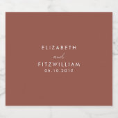 Boho Rust Maple Wedding Bier Fles Label Etiket (Enkel label)