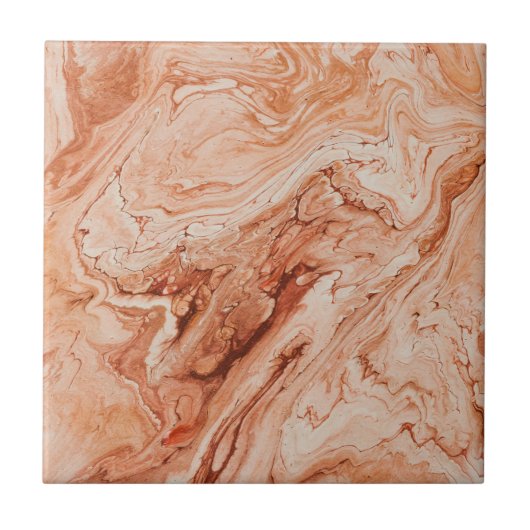 Boho Rust Marble Effect Earthy Abstract Tegeltje (Voorkant)