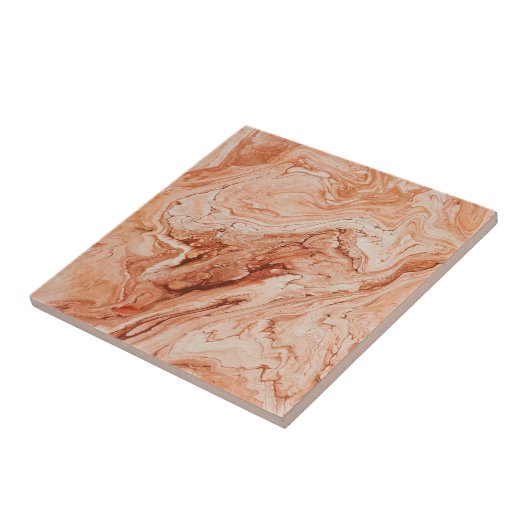 Boho Rust Marble Effect Earthy Abstract Tegeltje (Zijkant)