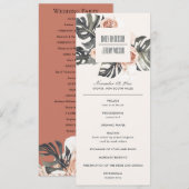 BOHO RUST MONSTERA FLORAL WEDDING CEREMONY PROGRAM MENU (Voorkant / Achterkant)