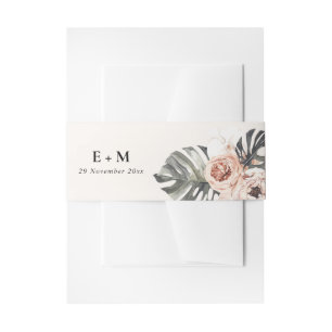 BOHO RUST MONSTERA PEONY FLORAL WATERVERF WEDING UITNODIGINGEN WIKKEL