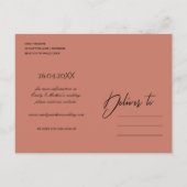 BOHO RUST MONSTERA WATERVERF FLORI DE DATUM SAVE AANKONDIGINGSKAART (Achterkant)