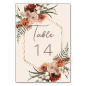 Boho Rust & Neutral Cream Herfst Bloemen Huwelijk Kaart (Voorkant)