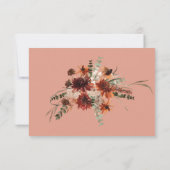 Boho Rust & Neutral Herfst Bloemen Perzik Roest Br RSVP Kaartje (Achterkant)
