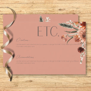 Boho Rust & Neutral Herfst Bloemen Perzik Roest De Informatiekaartje
