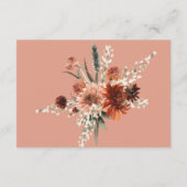 Boho Rust & Neutral Herfst Bloemen Perzik Roest De Informatiekaartje (Achterkant)
