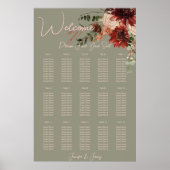 Boho Rust & Neutral Herfst Bloemen Salie Groen Bru Poster (Voorkant)