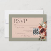 Boho Rust & Neutral Herfst Bloemen Salie Groen Bru RSVP Kaartje (Voorkant)