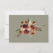 Boho Rust & Neutral Herfst Bloemen Salie Groen Bru RSVP Kaartje (Achterkant)