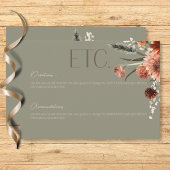 Boho Rust & Neutral Herfst Bloemen Salie Groen Det Informatiekaartje