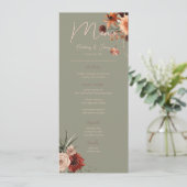 Boho Rust & Neutral Herfst Bloemen Salie Groen Scr Menu (Staand voorkant)