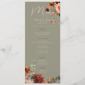 Boho Rust & Neutral Herfst Bloemen Salie Groen Scr Menu (Voorkant)
