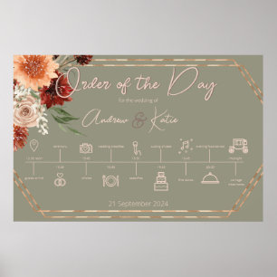 Boho Rust & Neutral Herfst Bloemenorde van de Dag Poster