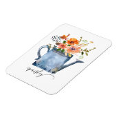 Boho Rust Orange Watercolor Flowers Watering Can Magneet (Linkerzijde)