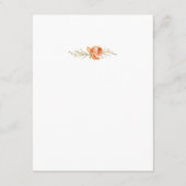 Boho Rust Sinaasappel Floral Wedding Details Card Informatiekaartje (Achterkant)