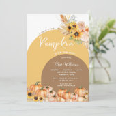 Boho Rust Sinaasappel Pompoen is op weg naar baby  Kaart (Staand voorkant)