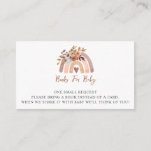 Boho Rust Terracotta Baby shower Boeken voor Baby