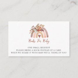 Boho Rust Terracotta Baby shower Boeken voor Baby Informatiekaartje
