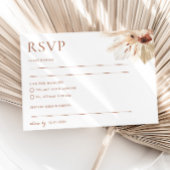 Boho Rust Terracotta Bruiloft RSVP Briefkaart