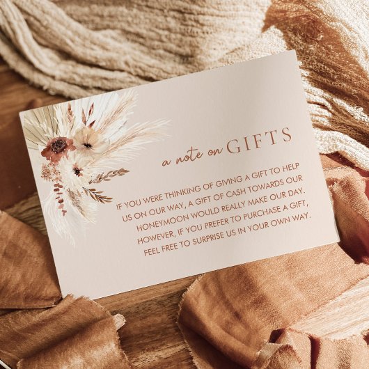 Boho Rust Terracotta Bruiloft Wishing Well Cadeaus Informatiekaartje