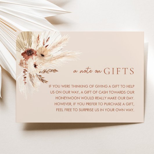 Boho Rust Terracotta Bruiloft Wishing Well Cadeaus Informatiekaartje