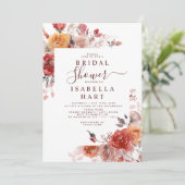 Boho Rust Terracotta Burnt Oranje Vrijgezellenfees Kaart (Staand voorkant)