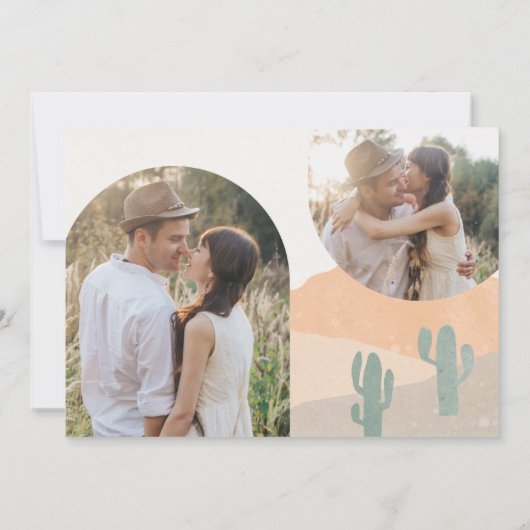Boho Rust Terracotta Desert Wedding Photo Save The Date (Achterkant)