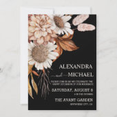 Boho Rust Terracotta Dried Fan Flowers Wedding Kaart (Voorkant)