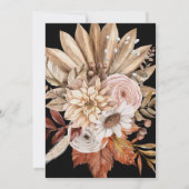 Boho Rust Terracotta Dried Fan Flowers Wedding Kaart (Achterkant)