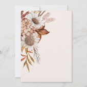 Boho Rust Terracotta Dried Fan Flowers Wedding Sav Save The Date (Achterkant)