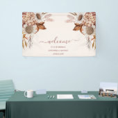 Boho Rust Terracotta Dried Fan Flowers Wedding Spandoek (Beurs)