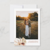 Boho Rust Terracotta Flowers Pampas sparen de datu Save The Date (Achterkant)