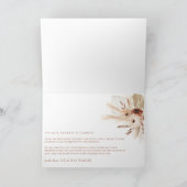 Boho Rust Terracotta Pampas Photo Wedding Bedankkaart (Binnen)