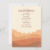 Boho Rust Terracotta Verloving Kaart (Voorkant)