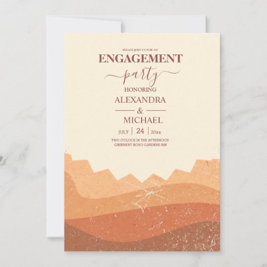 Boho Rust Terracotta Verloving Kaart (Voorkant)